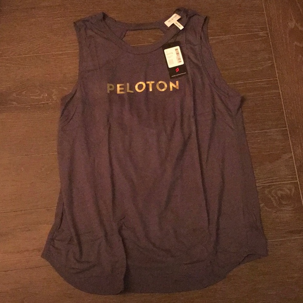 NWT Peloton Drop back Grey Tank Size L